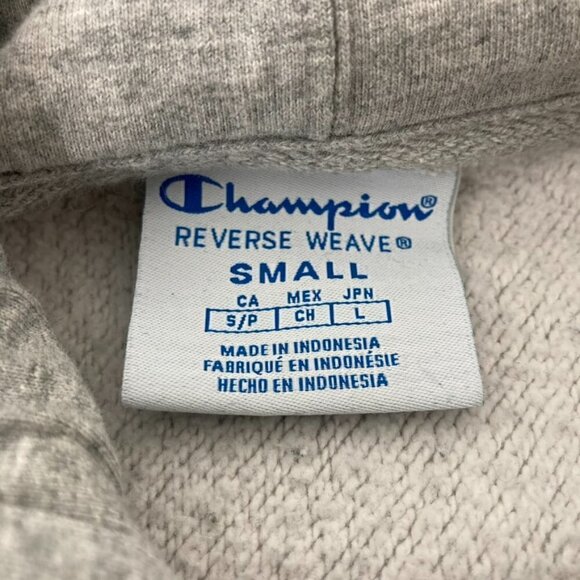 Champion Reverse Weave Light Grey Pullover Hoodie with Kangaroo Pocket Size S - Picture 5 of 11